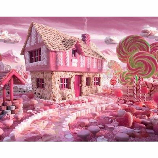 Full Drill - 5D Diamond Painting Kits Happy Pink Candy Town 