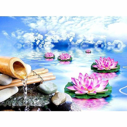 Full Drill - 5D Diamond Painting Kits Lotus Floating on the