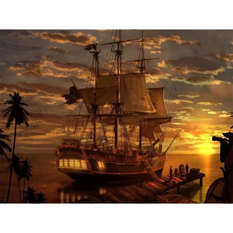 Full Drill - 5D Diamond Painting Kits Pirate Ship in the Sea