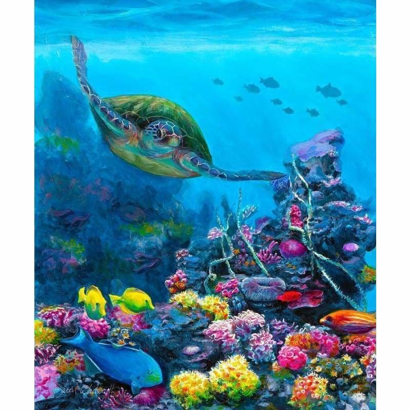 Full Drill - 5D Diamond Painting Kits Swimming Turtle in the