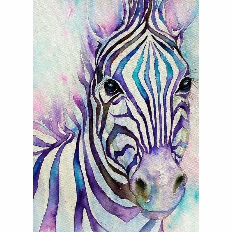 Full Drill - 5D Diamond Painting Kits Watercolor Cute Zebra 