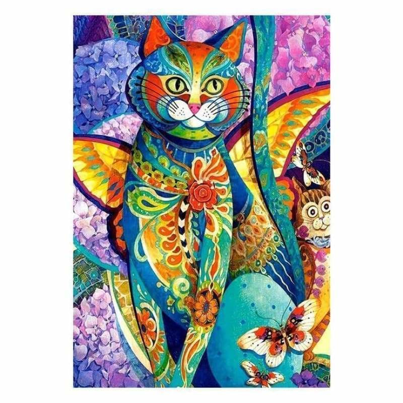 Full Drill - 5D Diamond Painting Kits Watercolor Special Cat