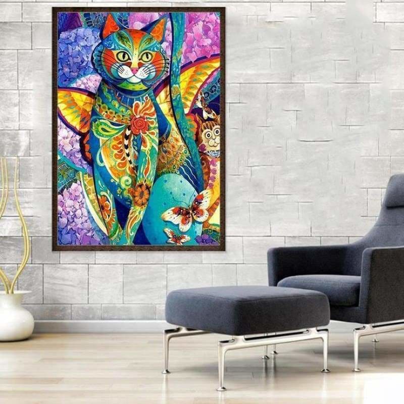 Full Drill - 5D Diamond Painting Kits Watercolor Special Cat