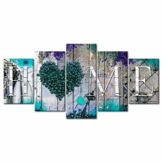 Full Drill - 5D DIY Diamond Painting Kits 5pcs Sweet Home