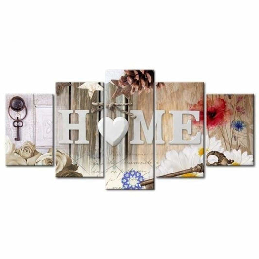 Full Drill - 5D DIY Diamond Painting Kits 5pcs Sweet Home