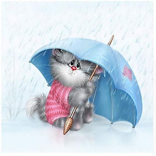 Full Drill - 5D DIY Diamond Painting Kits Cartoon Cat Under