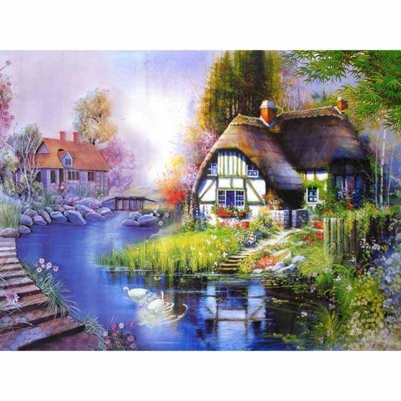 Full Drill - 5D DIY Diamond Painting Kits Cartoon Lakeside 