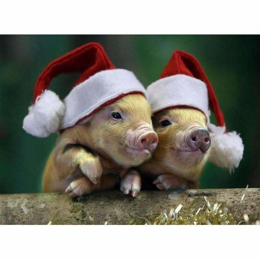 Full Drill - 5D DIY Diamond Painting Kits Christmas Pigs