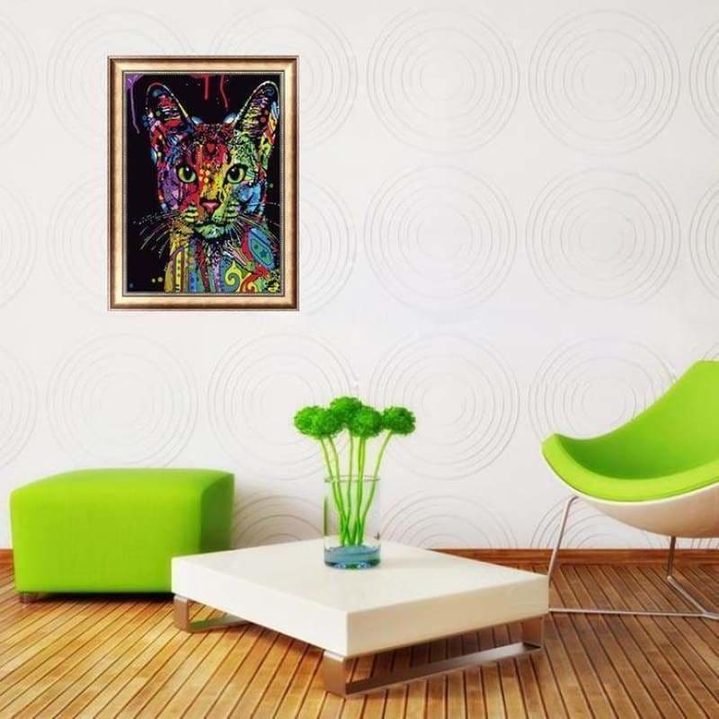 Full Drill - 5D DIY Diamond Painting Kits Colorful Cute Cat 