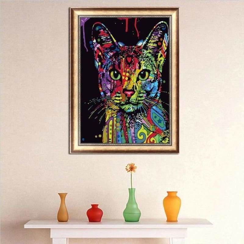 Full Drill - 5D DIY Diamond Painting Kits Colorful Cute Cat 