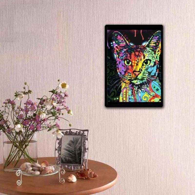 Full Drill - 5D DIY Diamond Painting Kits Colorful Cute Cat 