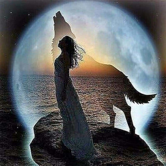 Full Drill - 5D DIY Diamond Painting Kits Dream Moon Wolf