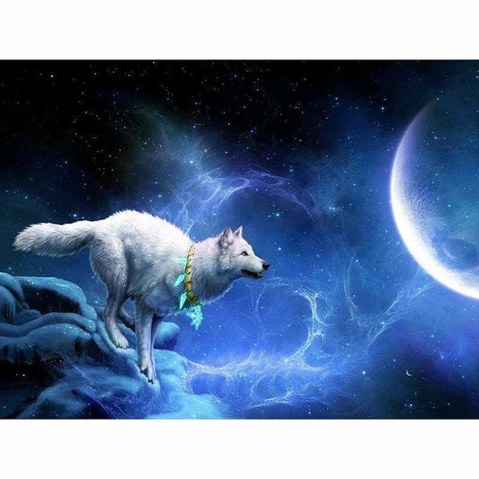 Full Drill - 5D DIY Diamond Painting Kits Dream Wolf Moon -