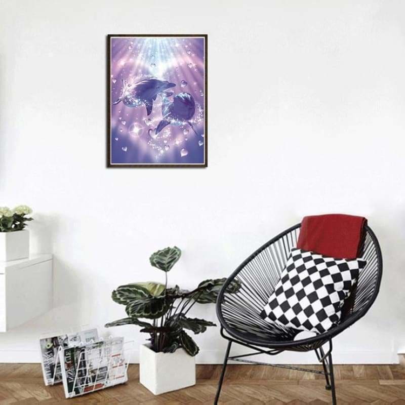 Full Drill - 5D DIY Diamond Painting Kits Dreamy Dolphin 