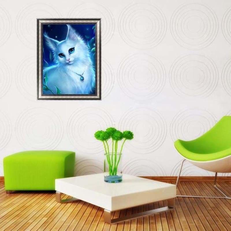 Full Drill - 5D DIY Diamond Painting Kits Dreamy White Cat -