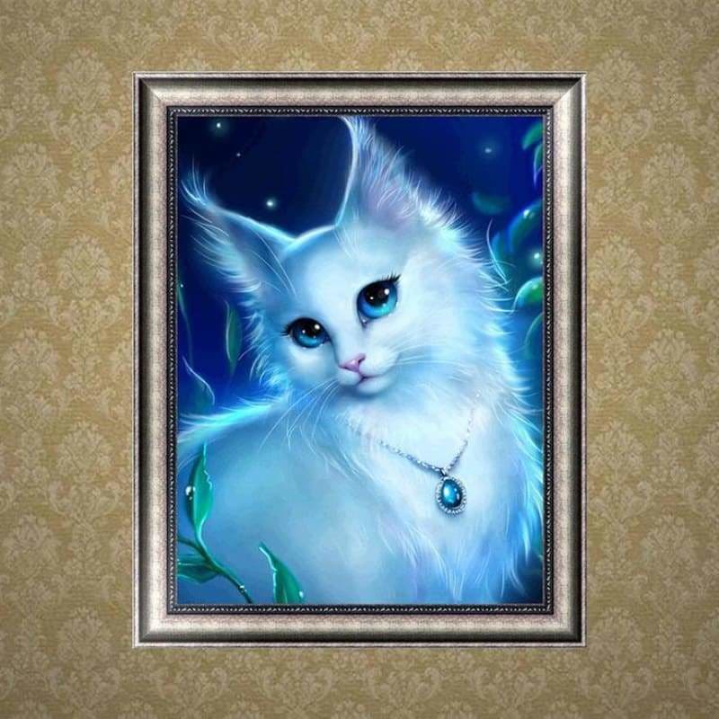 Full Drill - 5D DIY Diamond Painting Kits Dreamy White Cat -