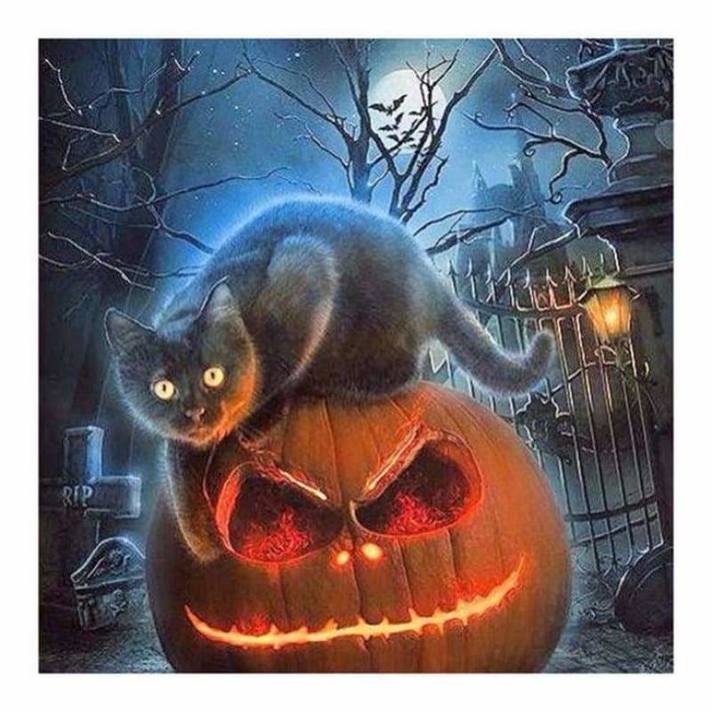 Full Drill - 5D DIY Diamond Painting Kits Halloween Cat and 