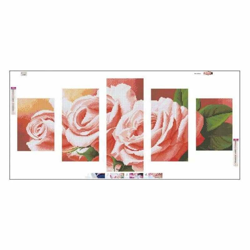 Full Drill - 5D DIY Diamond Painting Kits Multi Panel Rose -