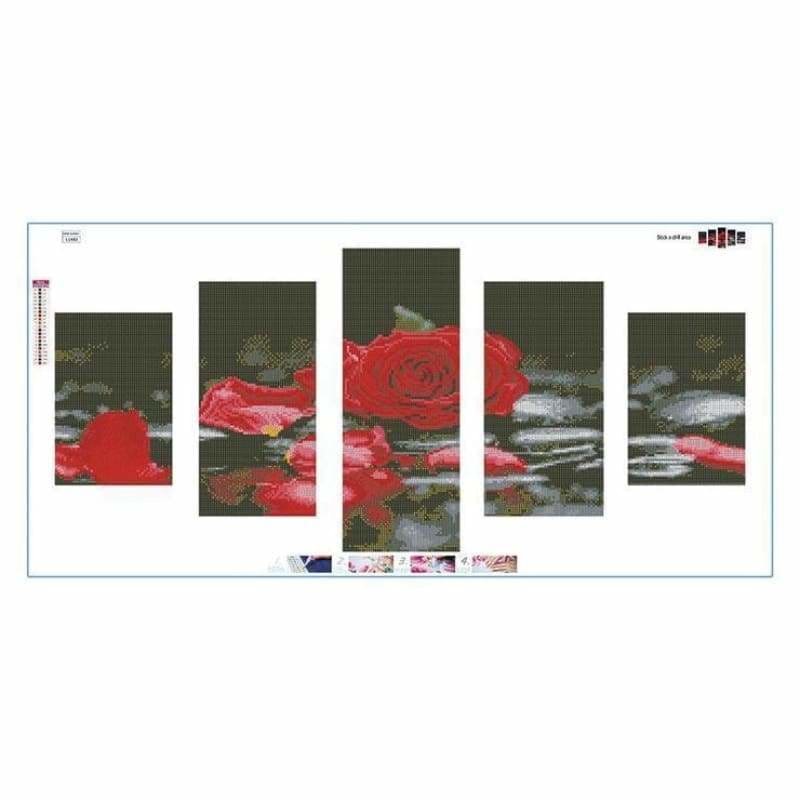 Full Drill - 5D DIY Diamond Painting Kits Multi Panel Rose -