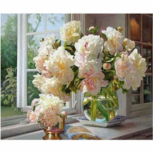 Full Drill - 5D DIY Diamond Painting Kits Peony Flowers in