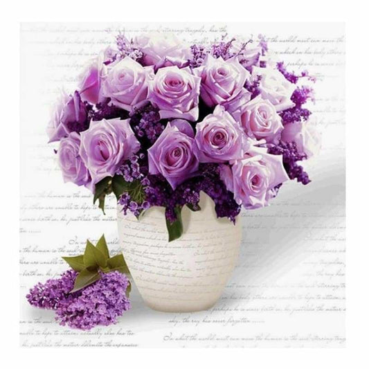 Full Drill - 5D DIY Diamond Painting Kits Purple Flowers in