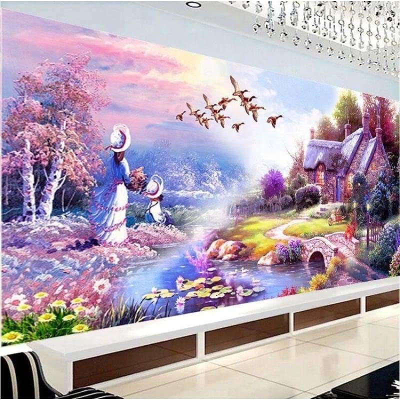 Full Drill - 5D DIY Diamond Painting Kits Purple Garden 