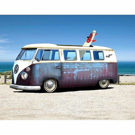 Full Drill - 5D DIY Diamond Painting Kits Seaside Bus