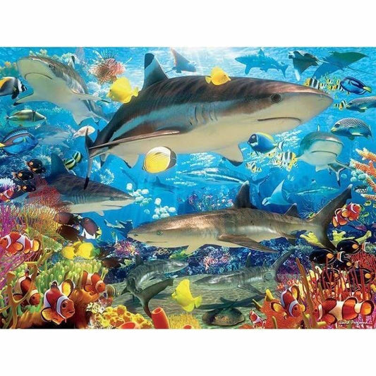 Full Drill - 5D DIY Diamond Painting Kits Sharks in the Sea