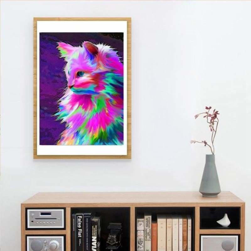 Full Drill - 5D DIY Diamond Painting Kits Watercolor Cat - 4