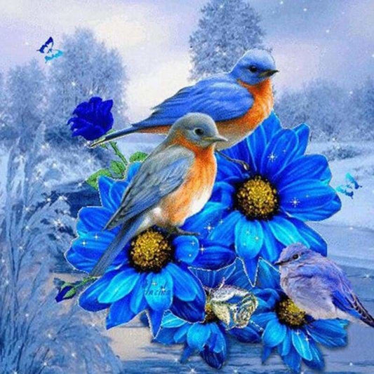 Full Drill - 5D DIY Diamond Painting Kits Winter Birds On 