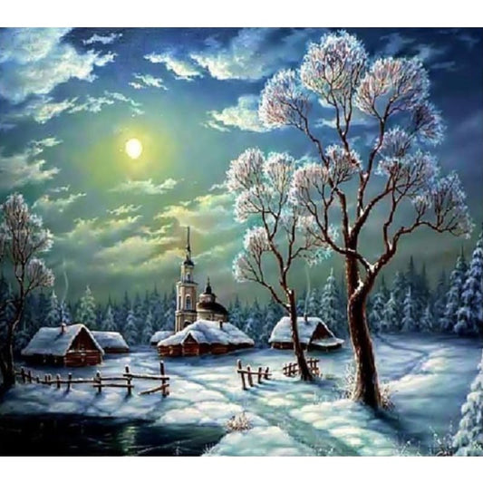 Full Drill - 5D DIY Diamond Painting Kits Winter Landscape 