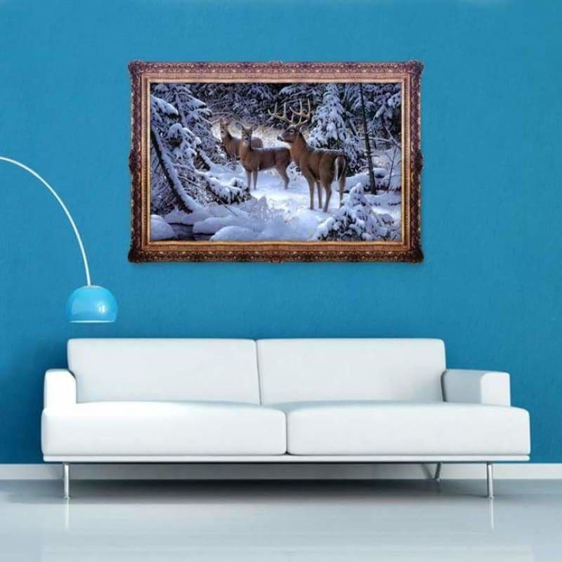 Full Drill - 5D DIY Diamond Painting Kits Winter Snow Woods 