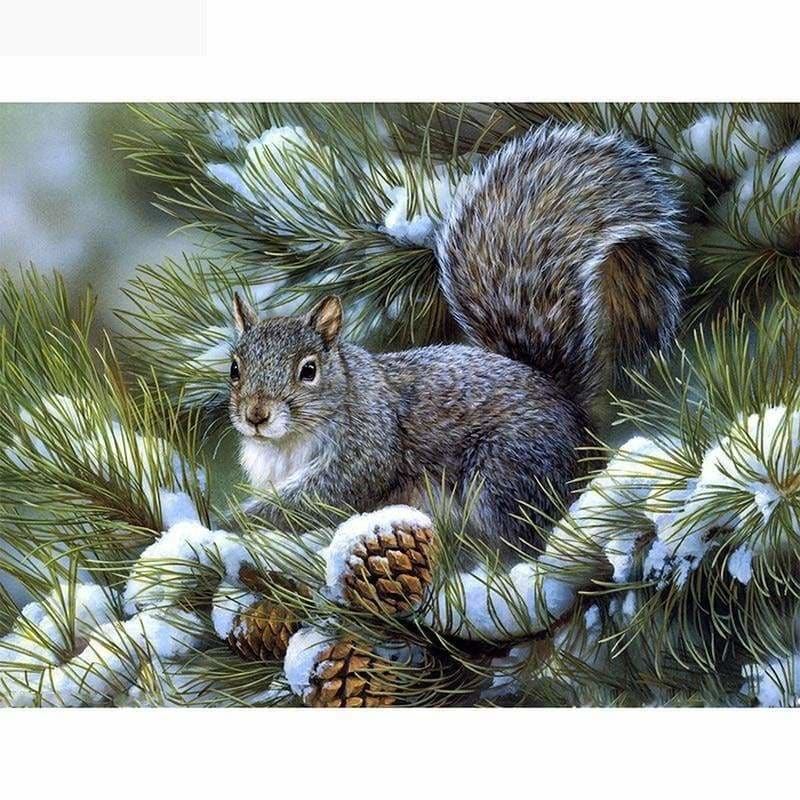 Full Drill - 5D DIY Diamond Painting Kits Winter Squirrel 