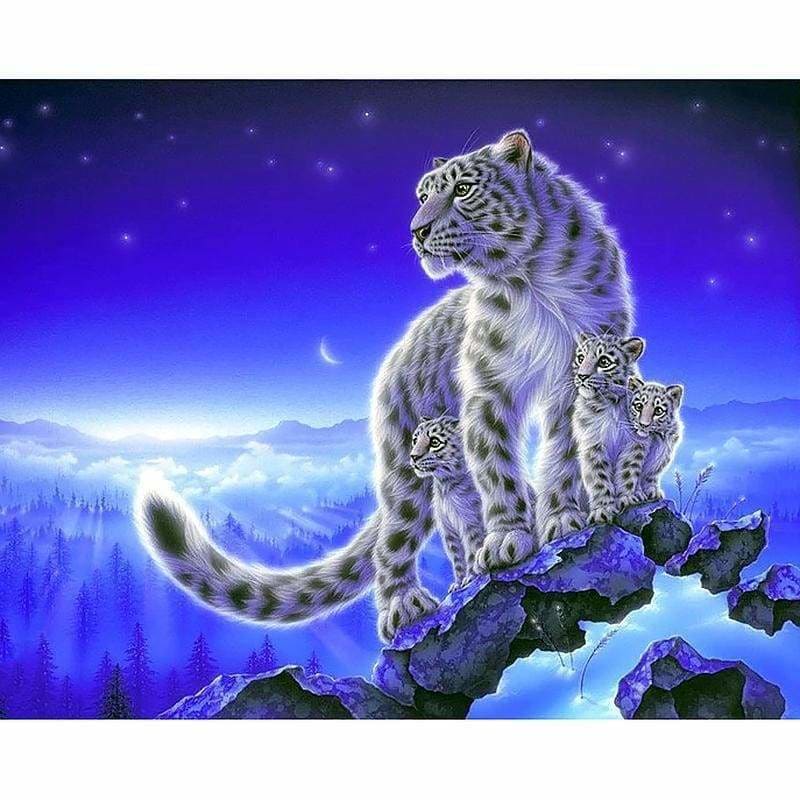 Full Drill - 5D DIY Diamond Painting Tiger Mother and her 