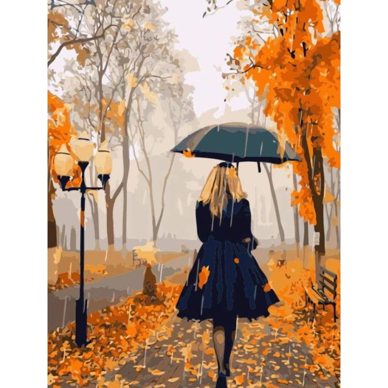 Girl Under Umbrella Diy Paint By Numbers Kits ZXQ2751-23 - NEEDLEWORK KITS