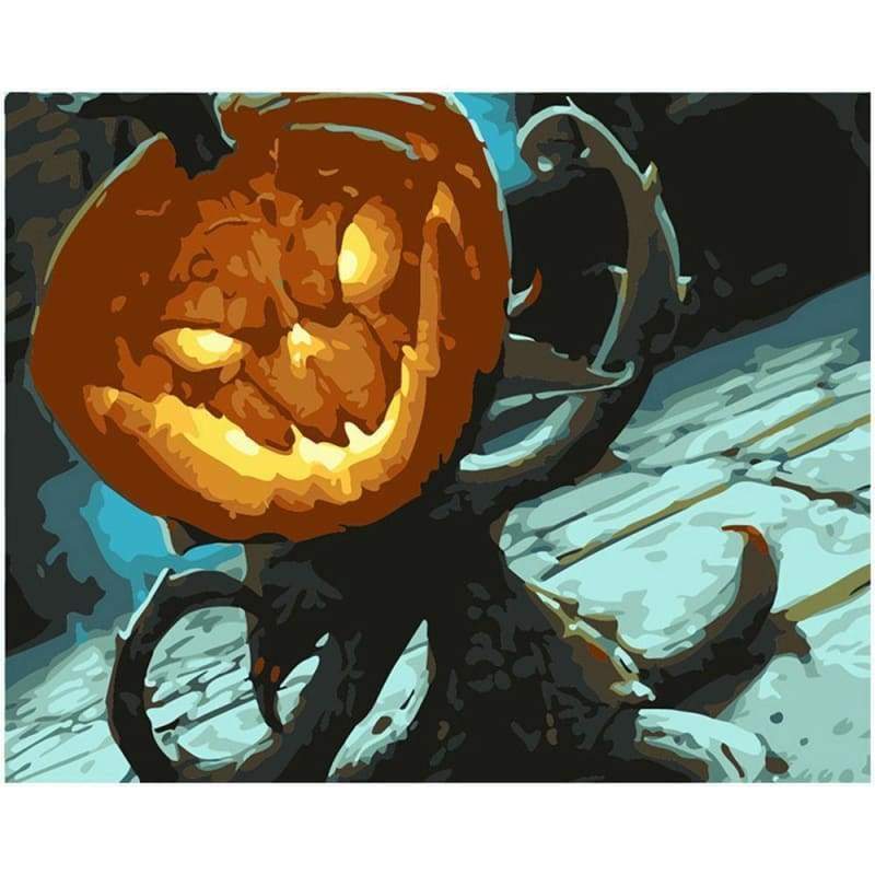 Halloween Pumpkin Diy Paint By Numbers Kits PBN97618 - NEEDLEWORK KITS