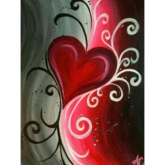 Heart Diy Paint By Numbers Kits QFA90133 - NEEDLEWORK KITS