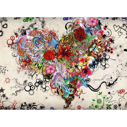 Heart Shaped Flower  Diy Paint By Numbers Kits WM-953 - NEEDLEWORK KITS