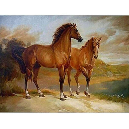 Horse Diy Paint By Numbers Kits PBN94552 - NEEDLEWORK KITS