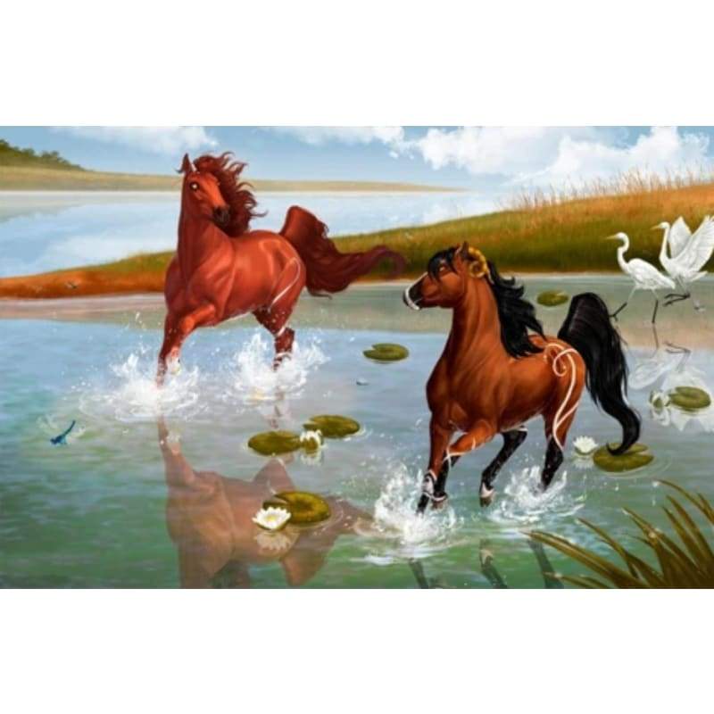 Horse Diy Paint By Numbers Kits PBN96075 - NEEDLEWORK KITS