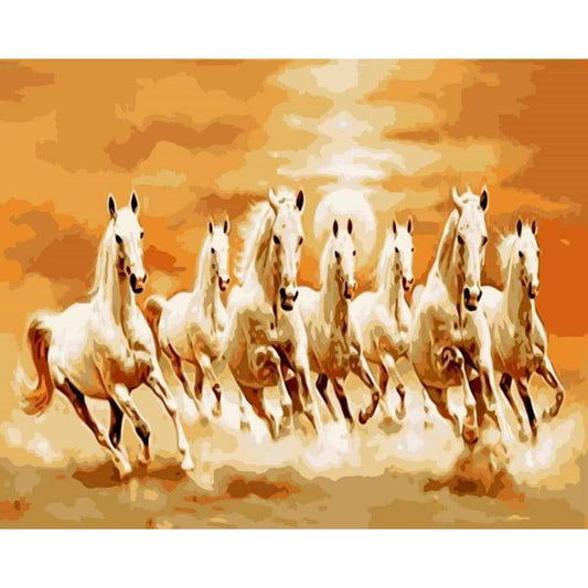 Horse Diy Paint By Numbers Kits WM-970 - NEEDLEWORK KITS