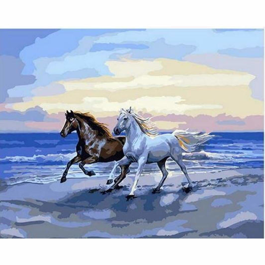 Horse Diy Paint By Numbers Kits ZXQ1478 - NEEDLEWORK KITS