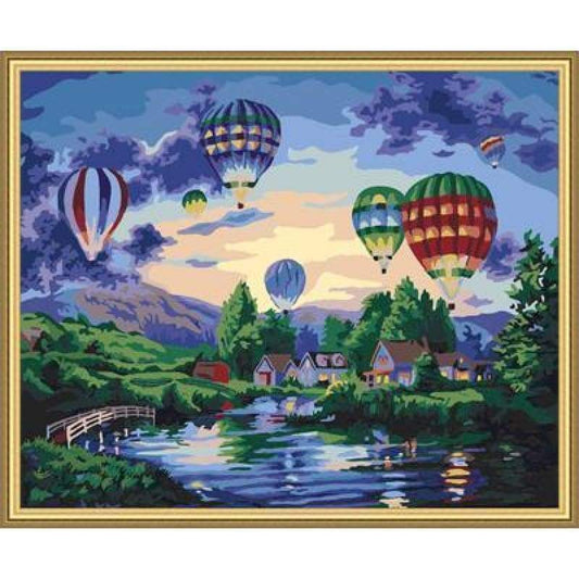 Hot Air Balloon Diy Paint By Numbers Kits ZXE169 - NEEDLEWORK KITS