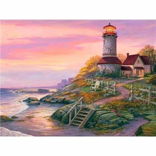 Hot Sale Landscape Lighthouse Pattern Diy Full Drill - 5D