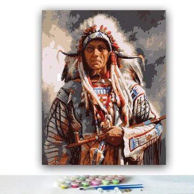 Indian Style Portrait Diy Paint By Numbers Kits VM92113 - NEEDLEWORK KITS