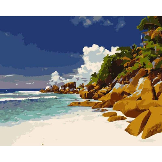 Landscape Beach Diy Paint By Numbers Kits WM-1168 - NEEDLEWORK KITS