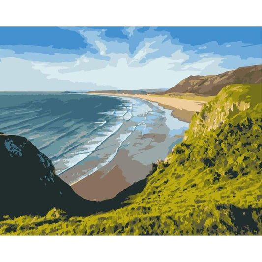 Landscape Beach Diy Paint By Numbers Kits WM-1545 - NEEDLEWORK KITS