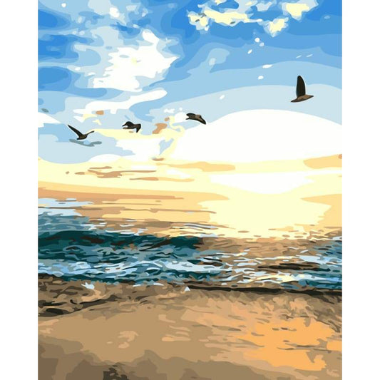 Landscape Beach Diy Paint By Numbers Kits WM-651 - NEEDLEWORK KITS