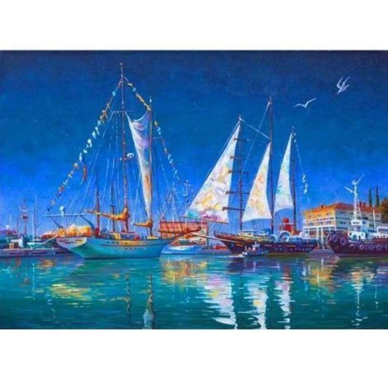 Landscape Boat Diy Paint By Numbers Kits PBN91383 - NEEDLEWORK KITS