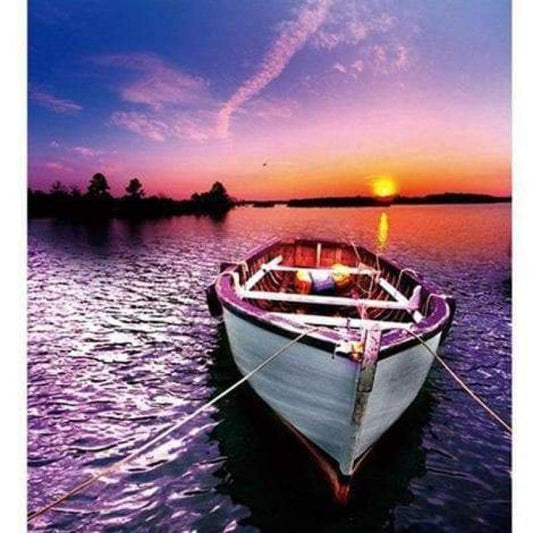 Landscape Boat Diy Paint By Numbers Kits PBN91387 - NEEDLEWORK KITS
